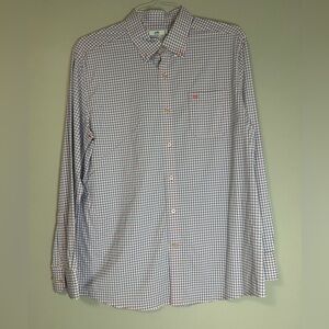 Southern Tide Blue and Red Casual Button Down Shirt, Size L
